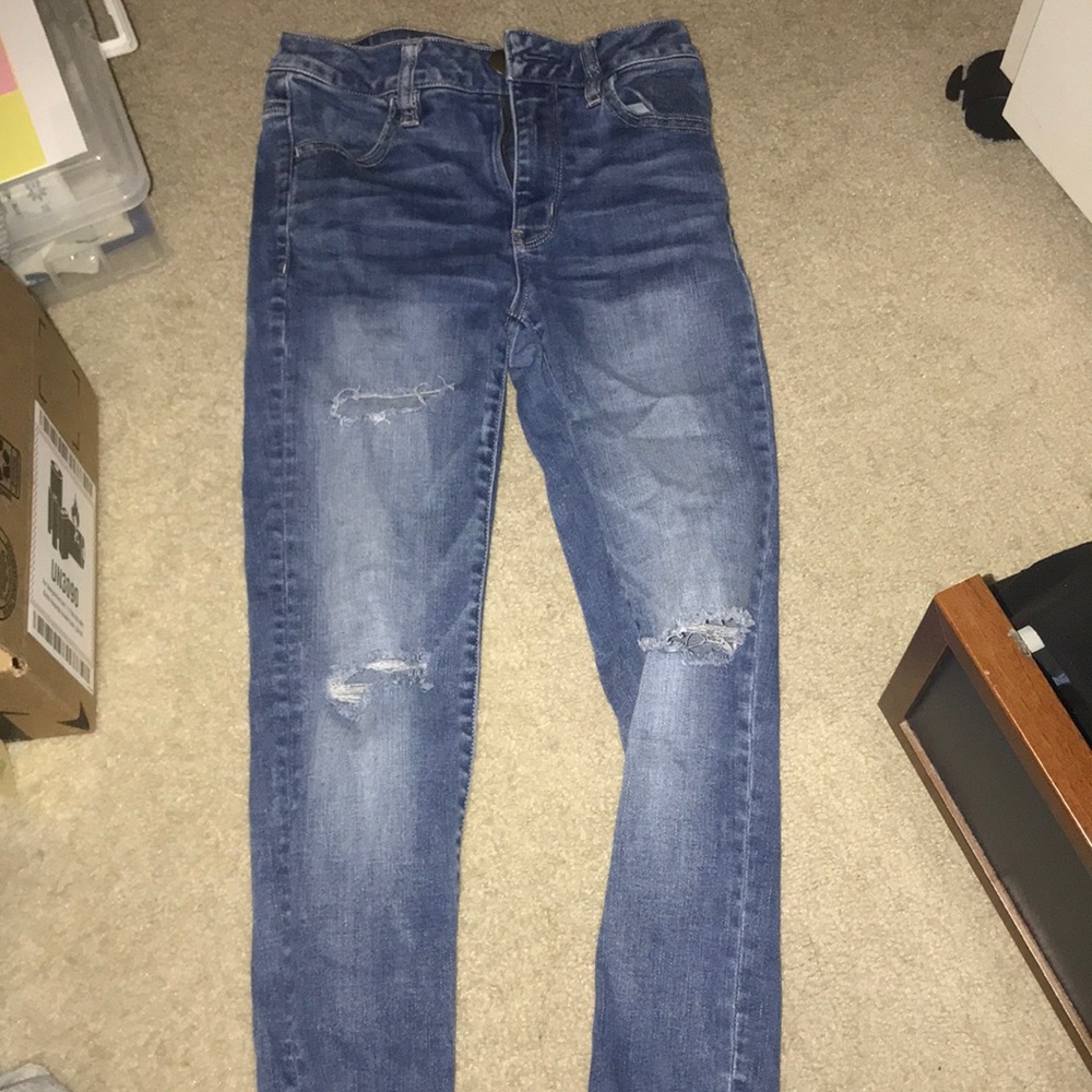 denim jeans ripped